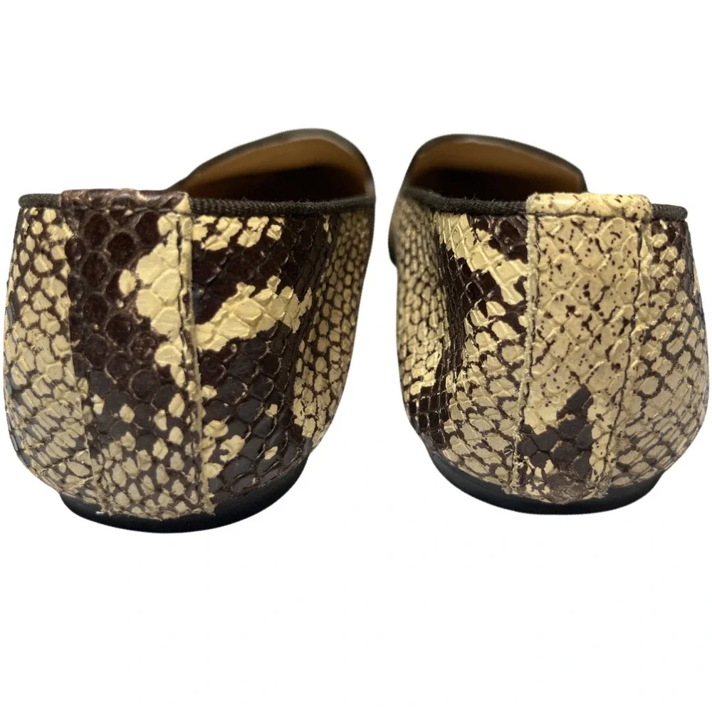 Italian Snakeskin Pointed Toe Loafers Leather Flats Mercanti Fiorentini 8